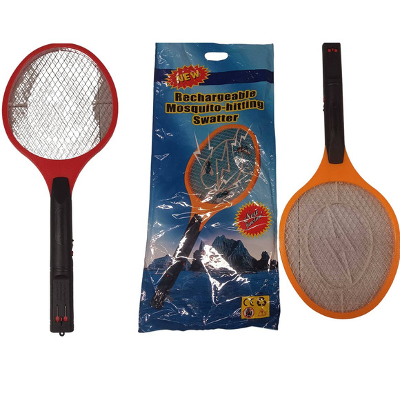 TWO (2) Bug Zapper Mosquito Killer Electric Fly Swatter Racquets, Rechargeable - Picture 1 of 5